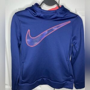Blue Nike scuba neck pullover hoodie size Girls Medium